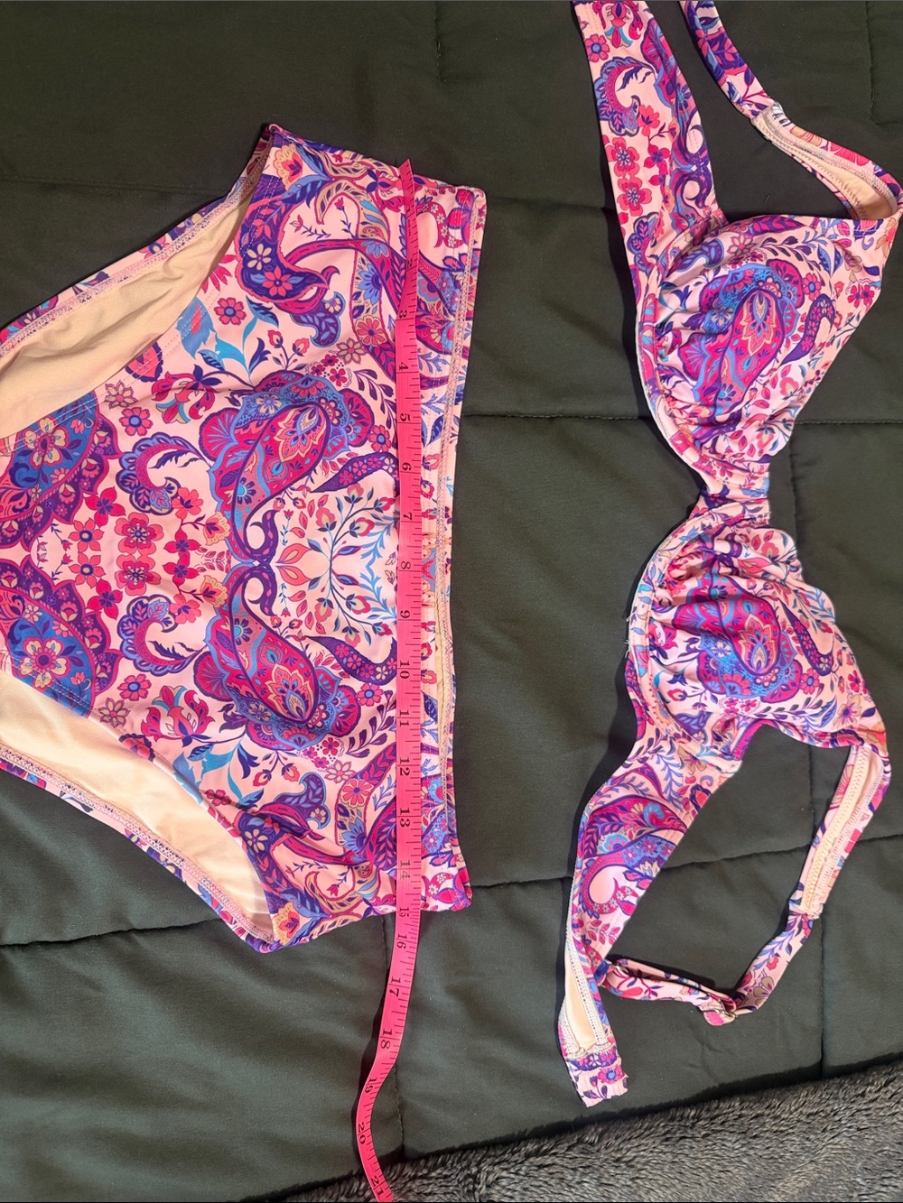 CUPSHE women’s size medium Pink & Purple Paisley Bikini Set